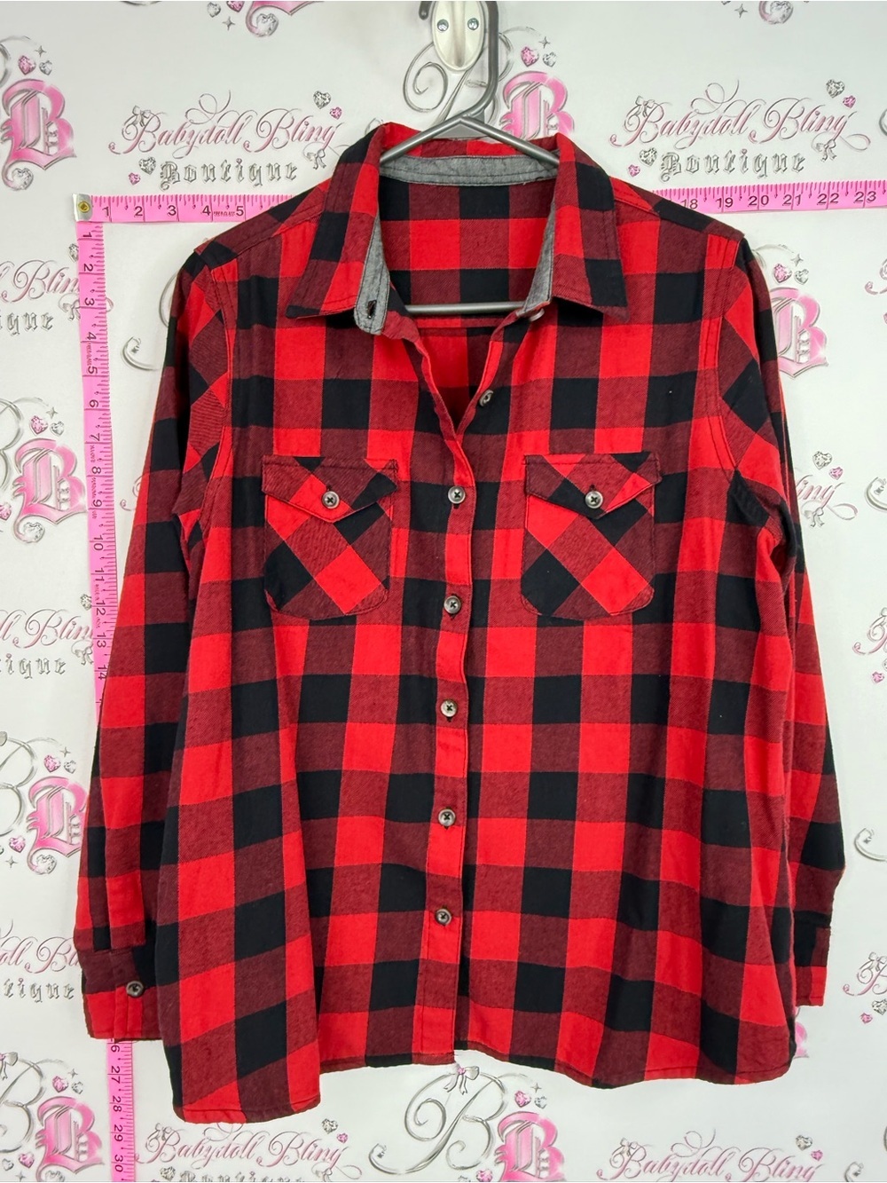 Shirt button up Red and Black Plaid Button-Up Shirt
